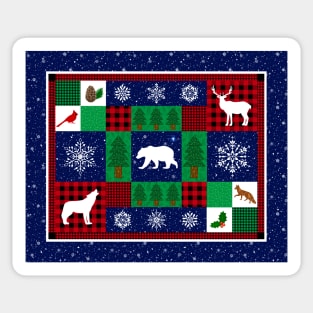 Christmas Wilderness Winter Quilt Sticker